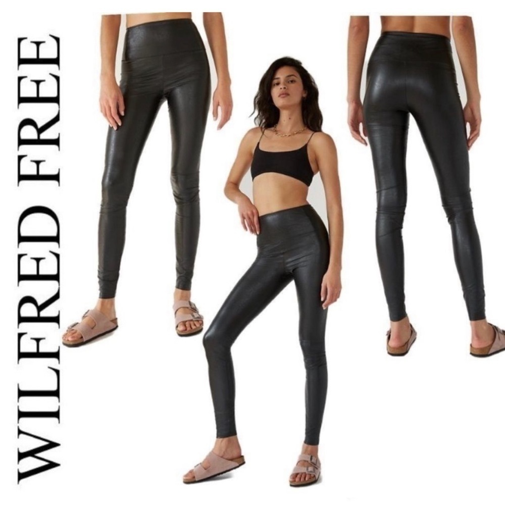 ARITZIA Wilfred Free Black Daria Faux leather pleather leggings high waisted S